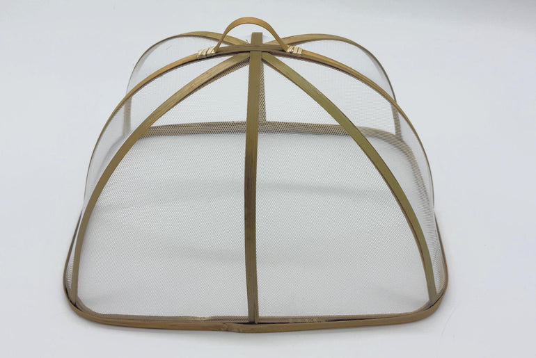 Rectangular Bamboo Mesh Food Cover, Foldable Food Tent Cover, Handmade Bamboo Food Protector for Kitchen & Outdoor Dining
