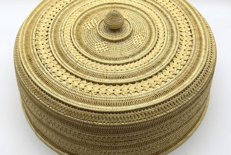Handwoven Rattan Food Cover Dome, Luxury Wicker Food Tent, Artisan Bread Cover, Fruit Basket Lid, Table Decor 20in