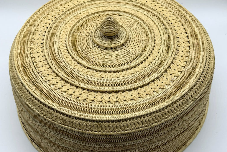 Handwoven Rattan Food Cover Dome, Luxury Wicker Food Tent, Artisan Bread Cover, Fruit Basket Lid, Table Decor 20in