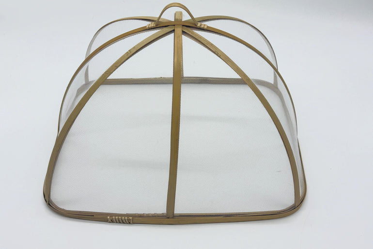 Rectangular Bamboo Mesh Food Cover, Foldable Food Tent Cover, Handmade Bamboo Food Protector for Kitchen & Outdoor Dining