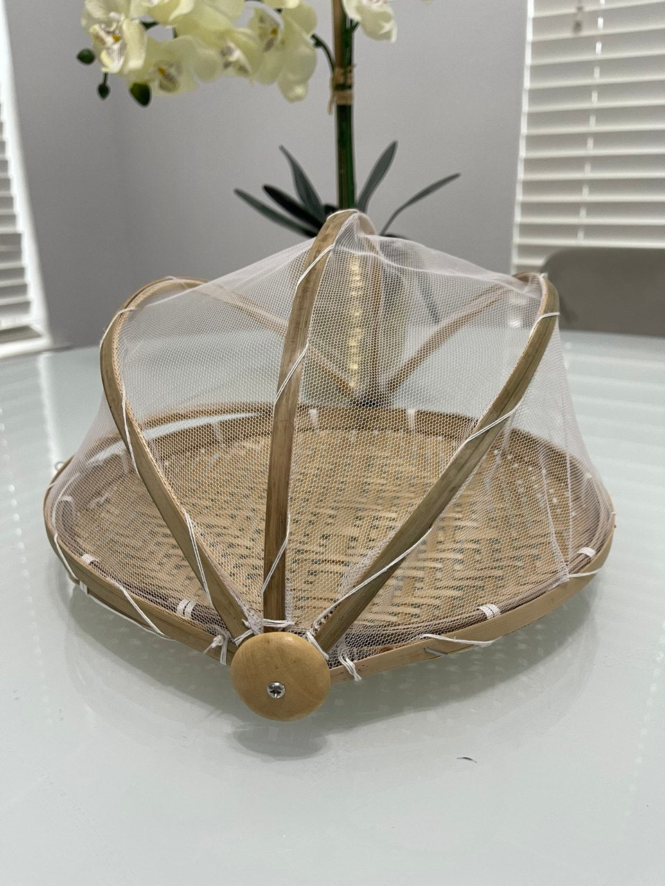 Handwoven Bamboo Food Cover | Eco-Friendly Rattan Dome Lid for Table & Kitchen Decor