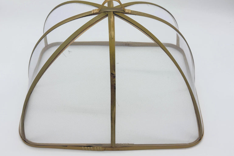 Rectangular Bamboo Mesh Food Cover, Foldable Food Tent Cover, Handmade Bamboo Food Protector for Kitchen & Outdoor Dining