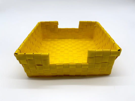 Woven Napkin Holder Tray, Square Plastic Paper Towel Dispenser, Handwoven Guest Napkin Basket, Kitchen Table Organizer, Outdoor Dining Decor