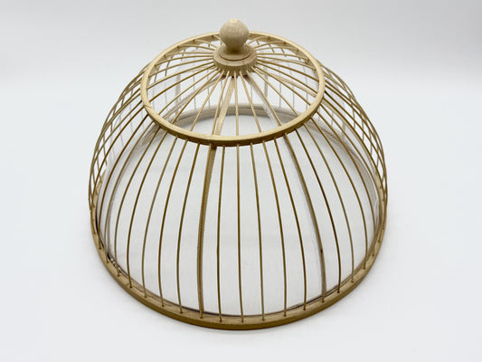 Round Bamboo Mesh Food Cover Dome, Handwoven Kitchen Dish Protector, Natural Food Cover for Meals & Fruit, Rustic Kitchen Gift 14–16 Inch