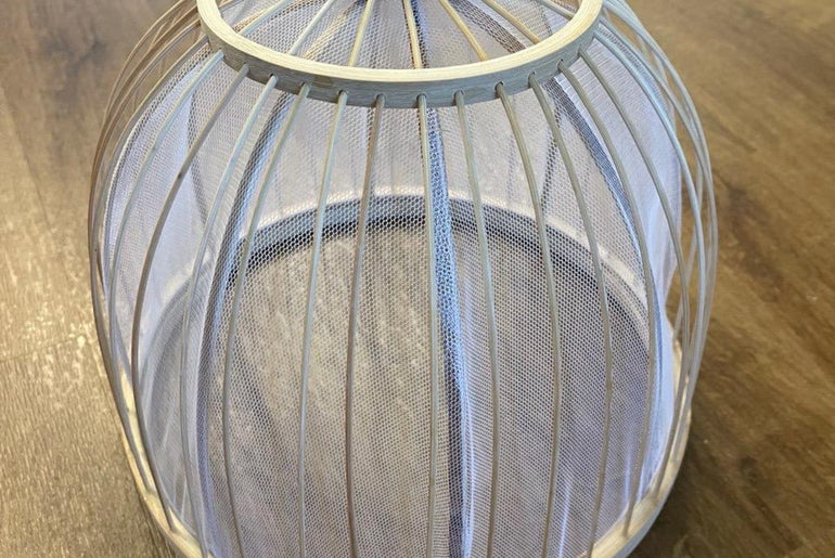 Handwoven Bamboo Food Cover 10 Inch - Natural Mesh Table Cover for Fruit, Bread & Dining Protection 144