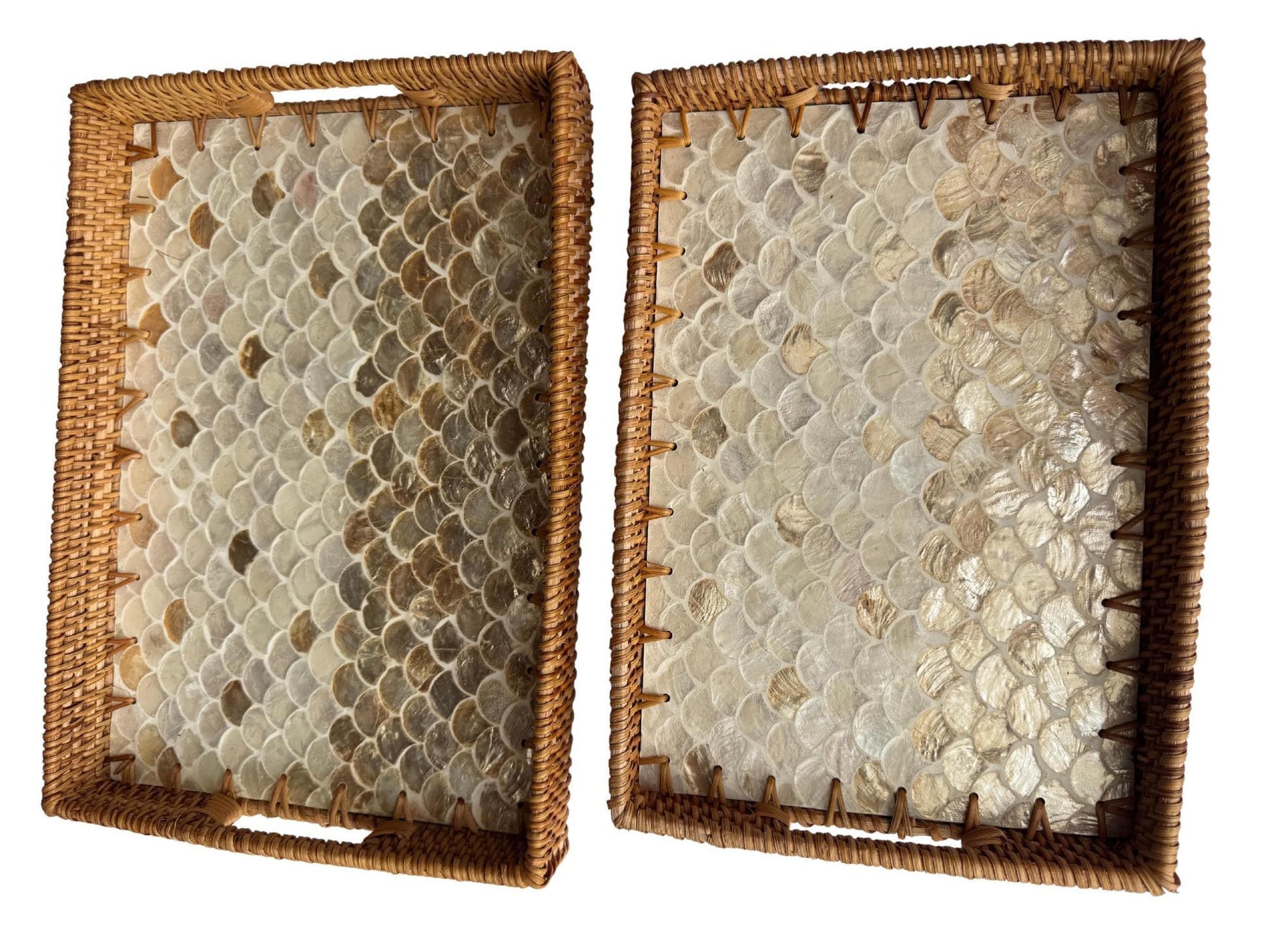 Rectangular Rattan Tray with Mother of Pearl Inlay - Handcrafted Serving Tray, Vietnam 60