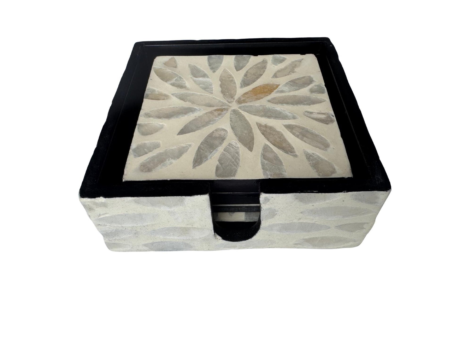 Mother of Pearl Square Coaster Set with Holder - Handmade Shell Drink Coasters, Natural Mother of Pearl Table Decor, Housewarming Gift 7