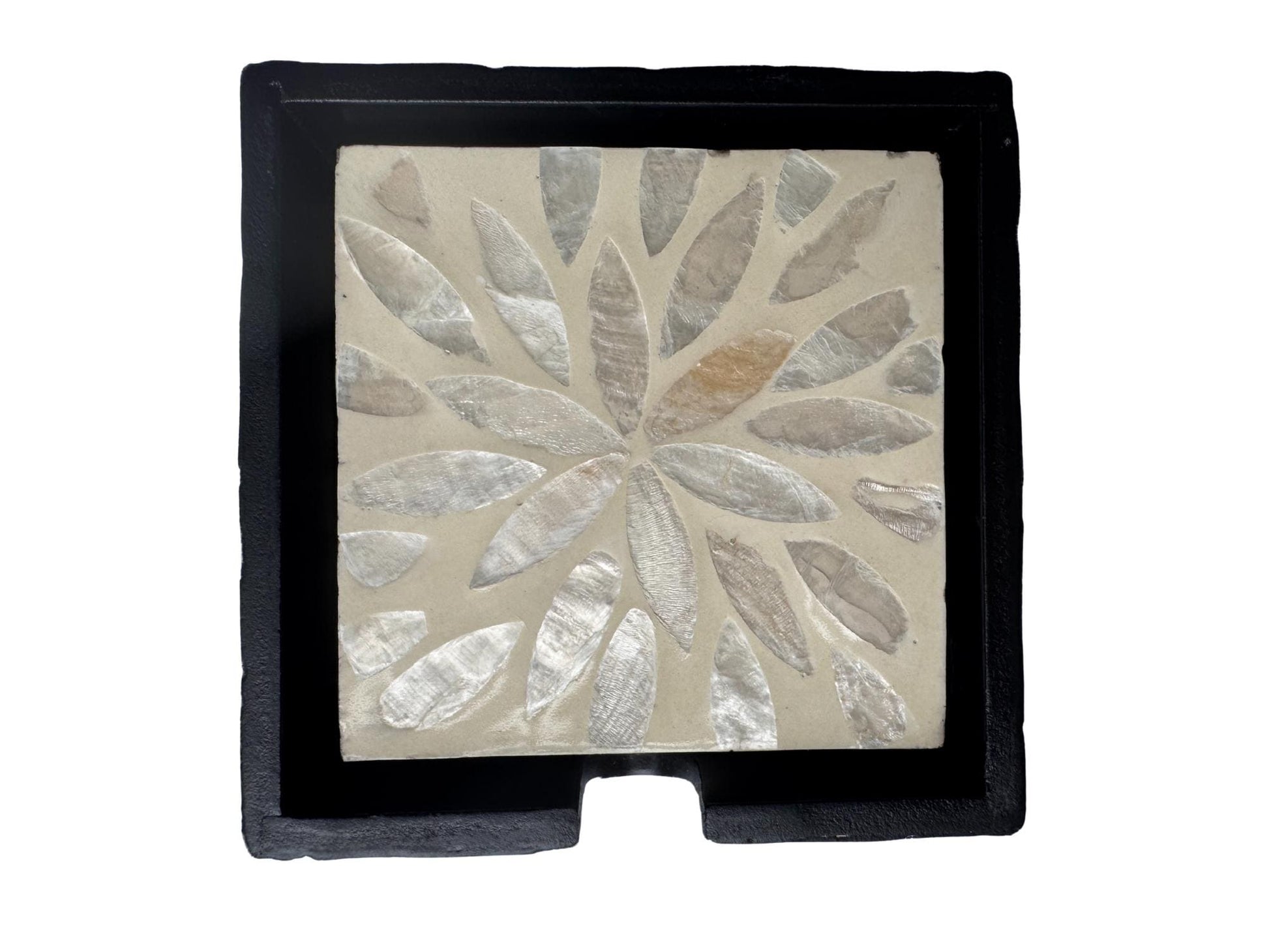Mother of Pearl Square Coaster Set with Holder - Handmade Shell Drink Coasters, Natural Mother of Pearl Table Decor, Housewarming Gift 7