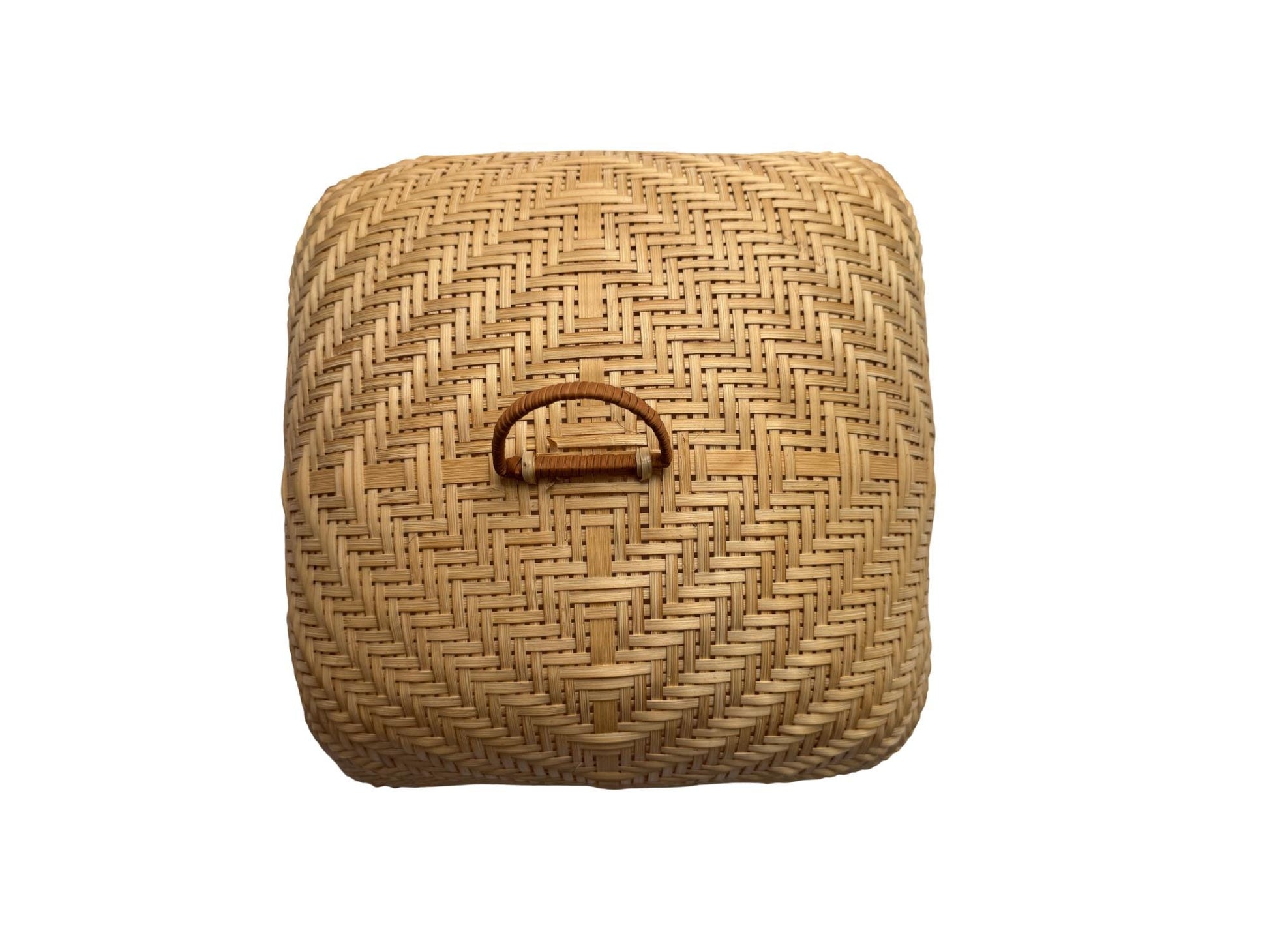 Handwoven Bamboo Food Cover, Square Bamboo Dish Cover for Kitchen Table, Natural Woven Food Protector for Fruit Bread Dishes 14 Inch 170