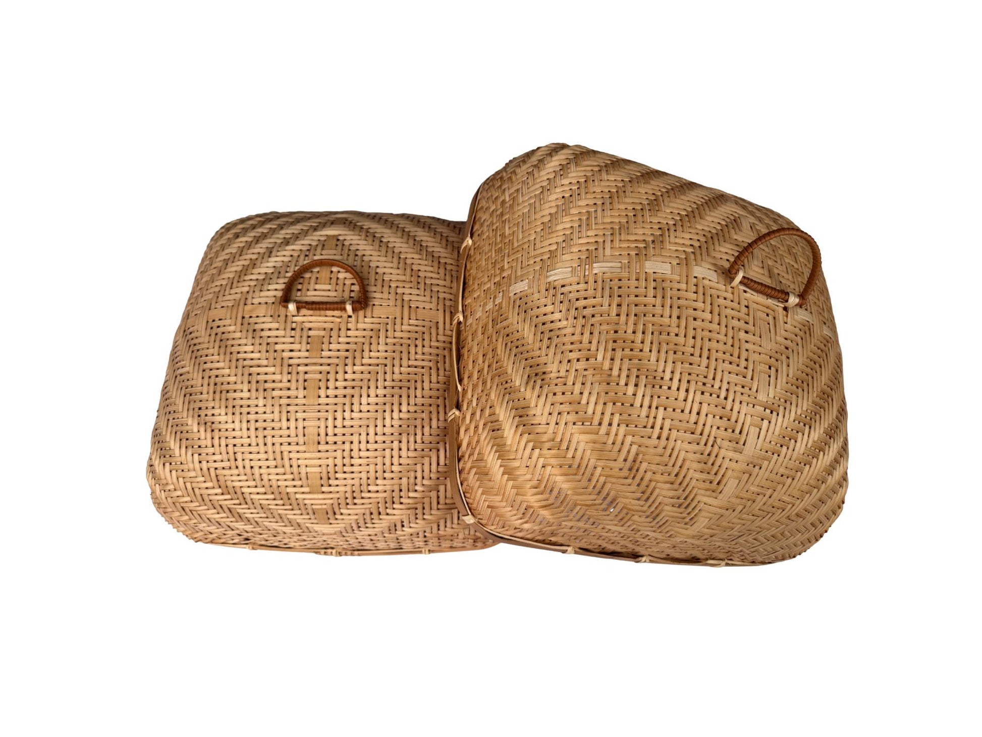 Handwoven Bamboo Food Cover, Square Bamboo Dish Cover for Kitchen Table, Natural Woven Food Protector for Fruit Bread Dishes 14 Inch 170