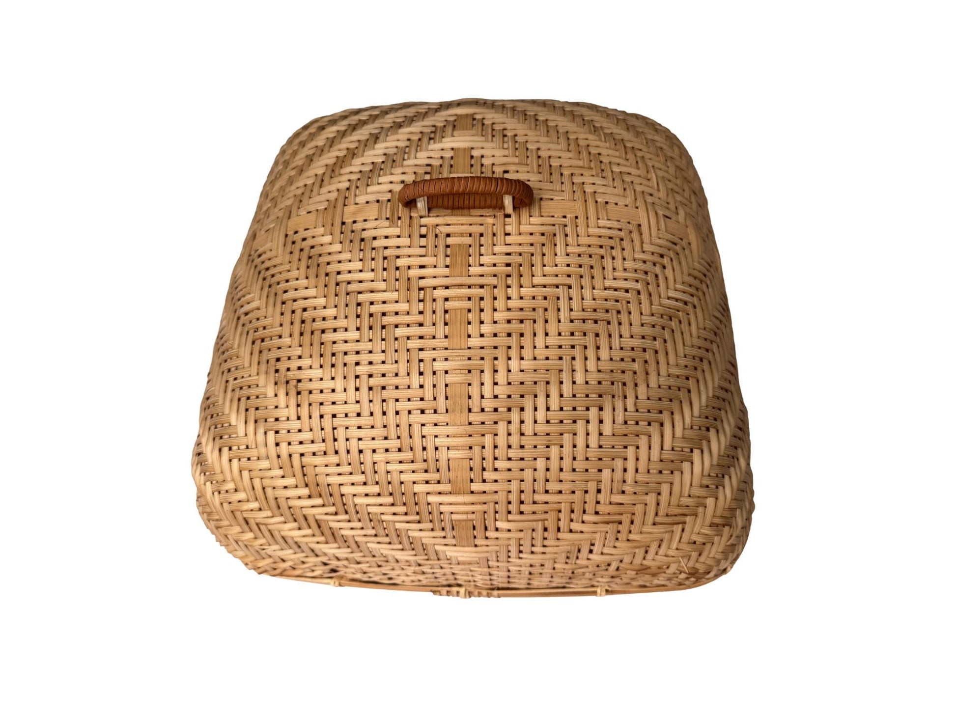 Handwoven Bamboo Food Cover, Square Bamboo Dish Cover for Kitchen Table, Natural Woven Food Protector for Fruit Bread Dishes 14 Inch 170