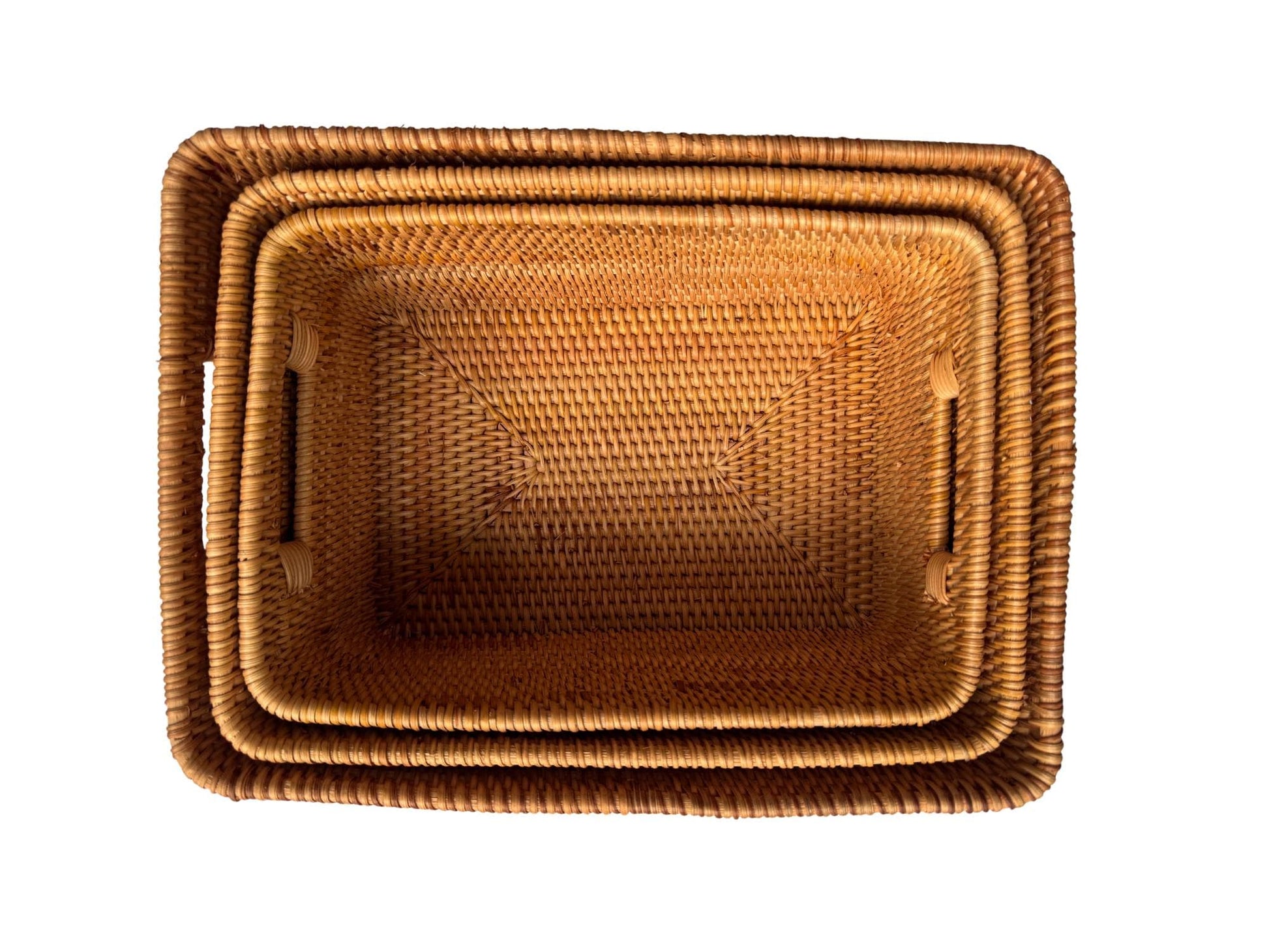 Rectangular Rattan Storage Basket, Handwoven Natural Wicker Basket for Kitchen Counter, Fruit Bread Basket, Rustic Home Decor Gift 171