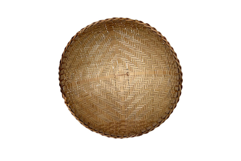 Round Bamboo Food Cover Dome, Handwoven Bamboo Dish Cover for Kitchen Table, Natural Food Protector for Fruit & Meals 12 Inch